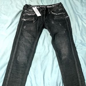 Rock Revival Moto Jeans Distressed